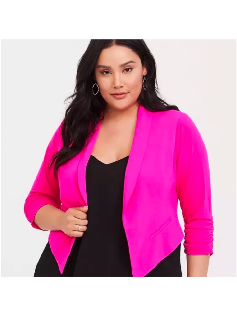 torrid Hot Pink Cropped Open-Front Blazer Jacket
